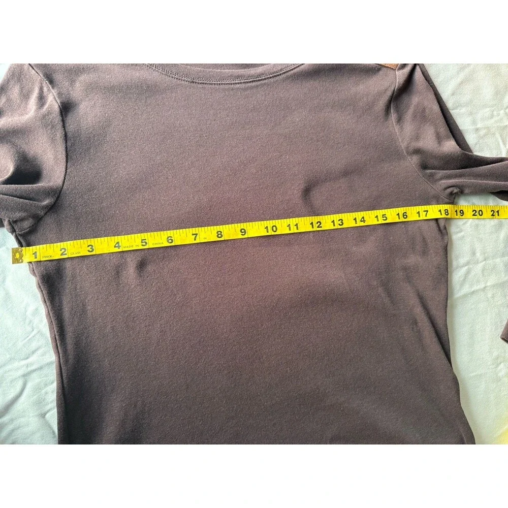 Lauren Ralph Lauren Big Girls Size L Brown Long Sleeve Shirt Suede Elbow Patches